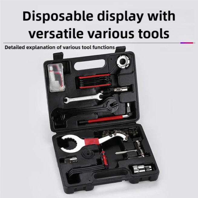 Bicycle Repair Tool Kit Box Set | Bike Cycle Maintenance Mechanic Toolbox Spanner Wrench Chain - Image 2