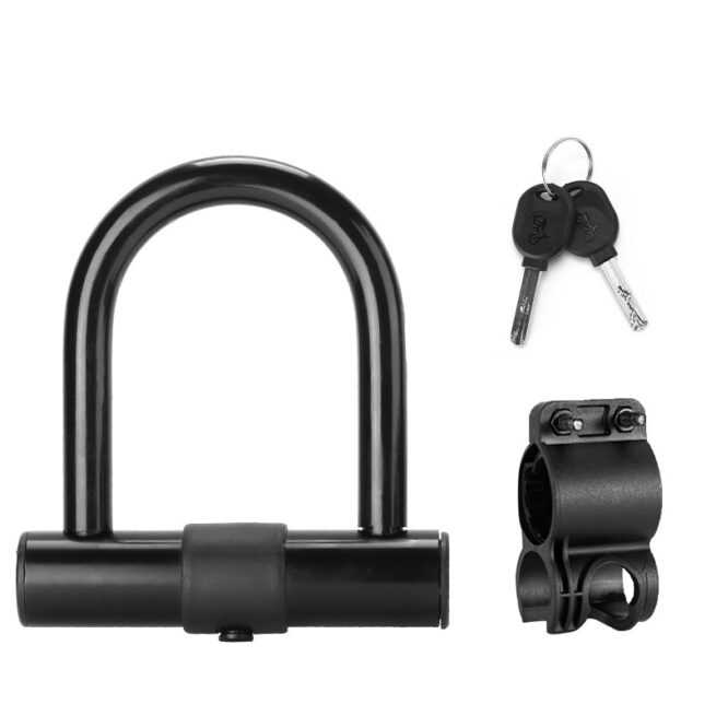 Heavy Duty U-Lock Bicycle Lock + Chain | Anti-Theft | 2 Keys | Mount Bracket | Waterproof - Image 2