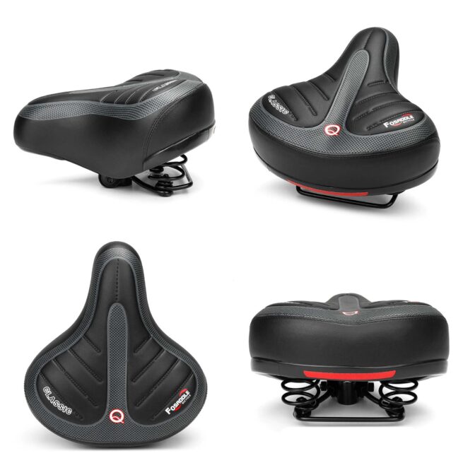 Mobi Q Extra Comfort Bicycle Seat | 8cm Memory Foam & Dual Spring Suspension | Wide Bike Saddle - Image 2