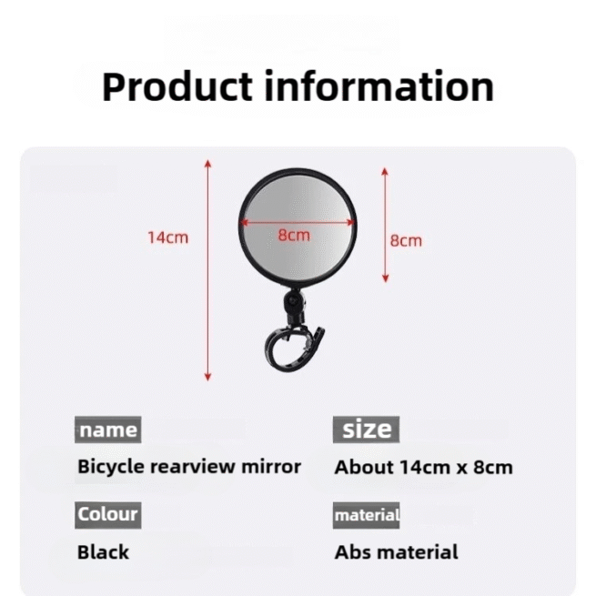 Bicycle Rearview Mirror Adjustable & Clear Vision - Image 3