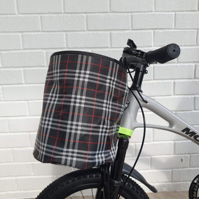 Bicycle Basket 14 litre | Portable Waterproof Plaid Fabric Bike Bag | Quick Release Front Rear Cycle - Image 3