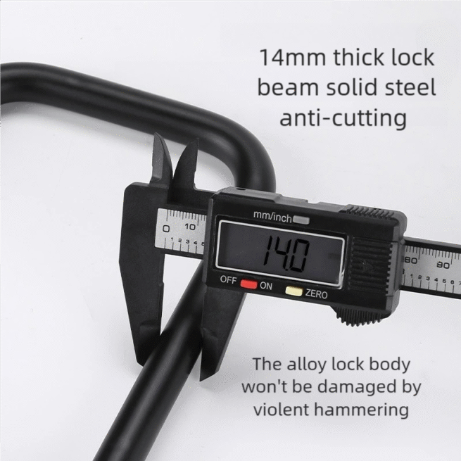 Premium Heavy Duty U-Lock Bicycle Lock Anti-Theft Alloy Steel Bike Lock with Mounting Bracket - Image 5