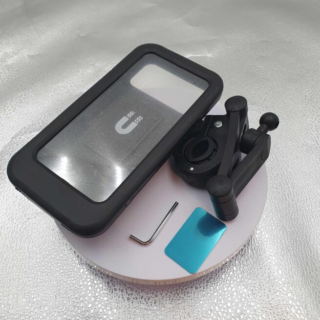 Waterproof Bicycle Motorcycle Phone Holder | 360° Adjustable Shockproof Mount for 5.5-6.8" Phones | Anti-Fall Full Enclosed Case - Image 4