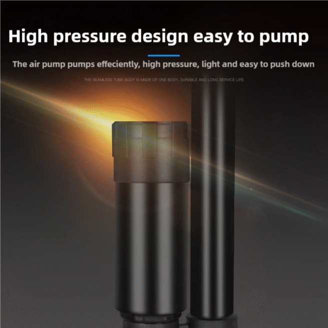 Portable High-Pressure Bike Pump with Barometer, 160 PSI, Durable Stainless Steel Hose, Easy-to-Use Handheld Air Pump for Bicycles, E-Bikes, Motorbikes, Boats - Image 6