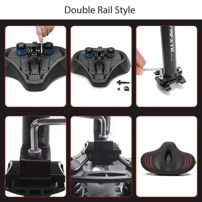 Mobi Premium Bicycle Saddle Seat Comfortable Damping Shock Absorption - Ergonomic & Universal Fit - Image 4
